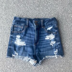 American Eagle Outfitters Blue Jean Shorts Distressed Cut-Off
